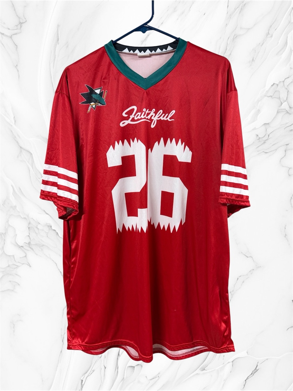 San Jose Sharks San Francisco 49ers "Bay Area Unite" promotional jersey red XL